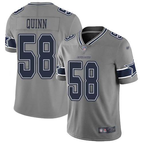 Men Dallas Cowboys Limited Gray Robert Quinn 58 Inverted Legend NFL Jersey